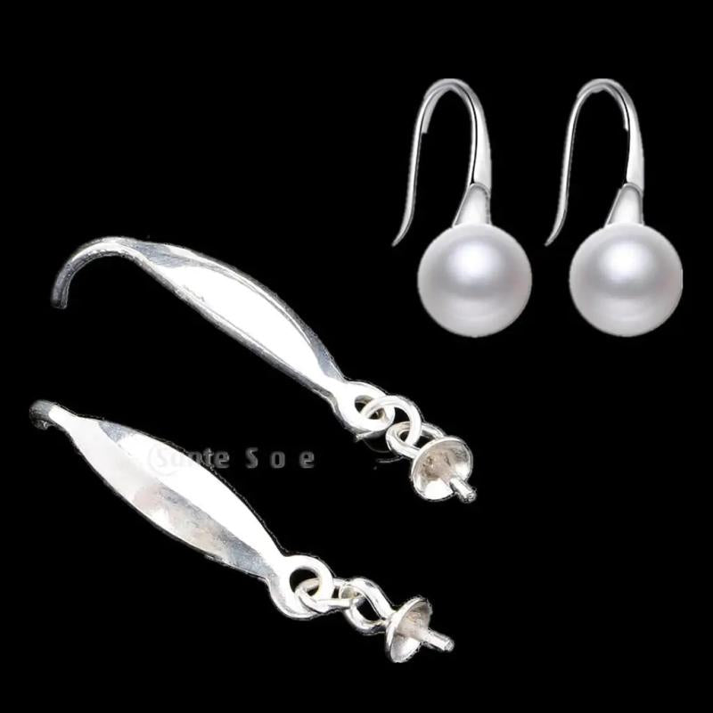 925 Sterling Silver Flower Ear Wire Hooks Earring Findings