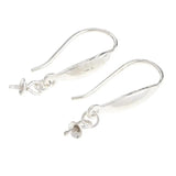 925 Sterling Silver Flower Ear Wire Hooks Earring Findings