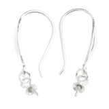 925 Sterling Silver Flower Ear Wire Hooks Earring Findings