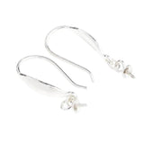 925 Sterling Silver Flower Ear Wire Hooks Earring Findings
