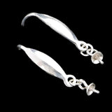 925 Sterling Silver Flower Ear Wire Hooks Earring Findings