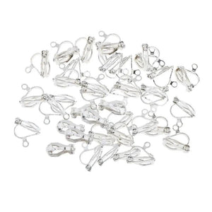50 Silver Clip-on Earring Converters DIY Jewelry Findings