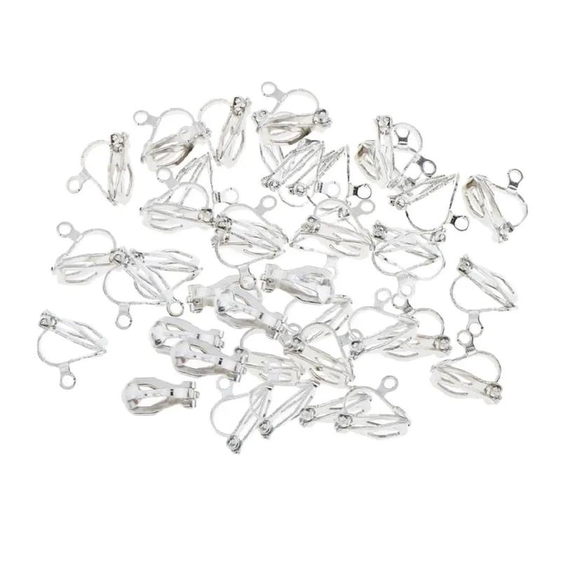 50 Silver Clip-on Earring Converters DIY Jewelry Findings