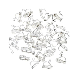 50 Silver Clip-on Earring Converters DIY Jewelry Findings