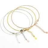 925 Sterling Silver Screw Bracelet Bangle Rose Beaded Spiral Bracelet
