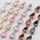 18K Plated Zircon Water Drop Pendant DIY Earring 10pcs/lot