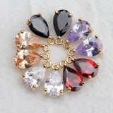 18K Plated Zircon Water Drop Pendant DIY Earring 10pcs/lot
