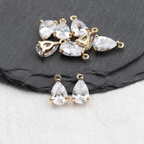 18K Plated Zircon Water Drop Pendant DIY Earring 10pcs/lot