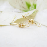 Vacuum Plating Knotted Ear Pin Drop Pendant 1pair