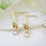 Vacuum Plating Knotted Ear Pin Drop Pendant 1pair