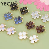 Petite Petal Charms 18K Plated Zircon Pendants 6pcs