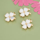 Petite Petal Charms 18K Plated Zircon Pendants 6pcs