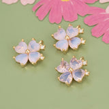 Petite Petal Charms 18K Plated Zircon Pendants 6pcs