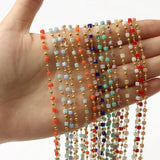 1 Meter Square Crystal Brass Chain for DIY Jewelry Making