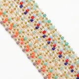 1 Meter Square Crystal Brass Chain for DIY Jewelry Making