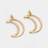 10pcs Plated Brass Moon Charms 16x10mm Lead Nickel Free