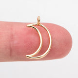 10pcs Plated Brass Moon Charms 16x10mm Lead Nickel Free