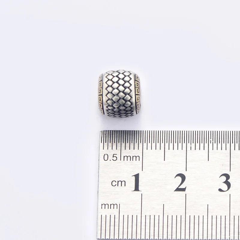 Vintage 925 Silver Lucky Symbol Beads Square DIY Jewelry