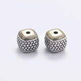 Vintage 925 Silver Lucky Symbol Beads Square DIY Jewelry