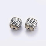 Vintage 925 Silver Lucky Symbol Beads Square DIY Jewelry