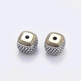 Vintage 925 Silver Lucky Symbol Beads Square DIY Jewelry