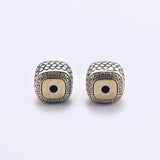 Vintage 925 Silver Lucky Symbol Beads Square DIY Jewelry