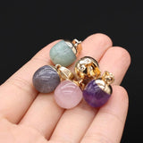 5PC Natural Stone Amethyst Rose Quartz Water Drop Pendant For Jewelry Making