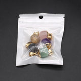 5PC Natural Stone Amethyst Rose Quartz Water Drop Pendant For Jewelry Making