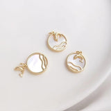 2PCS 14k Filled 13.5mm Necklace Pendant DIY Jewelry Brass Accessories