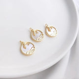 2PCS 14k Filled 13.5mm Necklace Pendant DIY Jewelry Brass Accessories