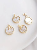 2PCS 14k Filled 13.5mm Necklace Pendant DIY Jewelry Brass Accessories