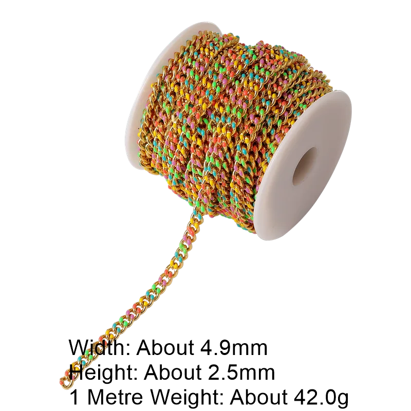Enamel Mesh Cuba Chains for Jewelry Making