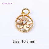 18K Plated North Star Shell Heart Pendants for Necklace Making
