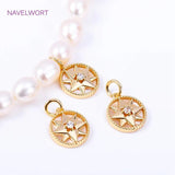 18K Plated North Star Shell Heart Pendants for Necklace Making