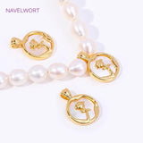 18K Plated North Star Shell Heart Pendants for Necklace Making