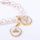 18K Plated North Star Shell Heart Pendants for Necklace Making