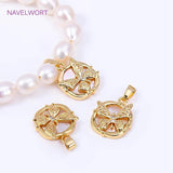 18K Plated North Star Shell Heart Pendants for Necklace Making