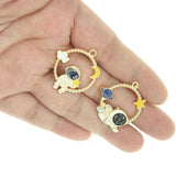 10pcs Alloy Astronaut Planet Enamel Charms DIY Jewelry Findings XL1449