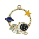 10pcs Alloy Astronaut Planet Enamel Charms DIY Jewelry Findings XL1449