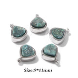 Heart Shape Druzy Agates Pendant Silver Stainless Steel Charms