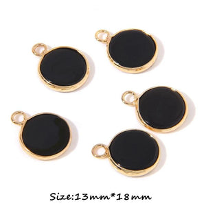 Round Agates Stones Charms Natural Crystal Pendants Necklace Charms