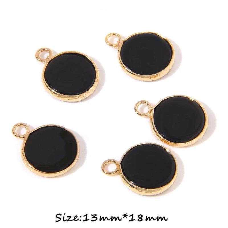 Round Agates Stones Charms Natural Crystal Pendants Necklace Charms