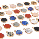 Round Agates Stones Charms Natural Crystal Pendants Necklace Charms