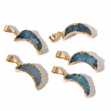 Round Agates Stones Charms Natural Crystal Pendants Necklace Charms