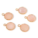 Round Agates Stones Charms Natural Crystal Pendants Necklace Charms