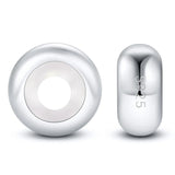 2pcs S925 Silver Spacer Beads Rubber Smooth Round Spacer Stopper Beads