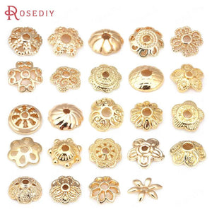 18K Brass Flower Beads Caps Tessal Caps Jewelry Making Supplies