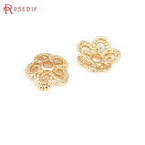 18K Brass Flower Beads Caps Tessal Caps Jewelry Making Supplies