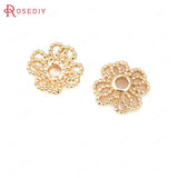 18K Brass Flower Beads Caps Tessal Caps Jewelry Making Supplies