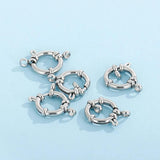 5pcs Stainless Steel Spring Ring Clasp w/ Jump Ring for Jewelry DIY